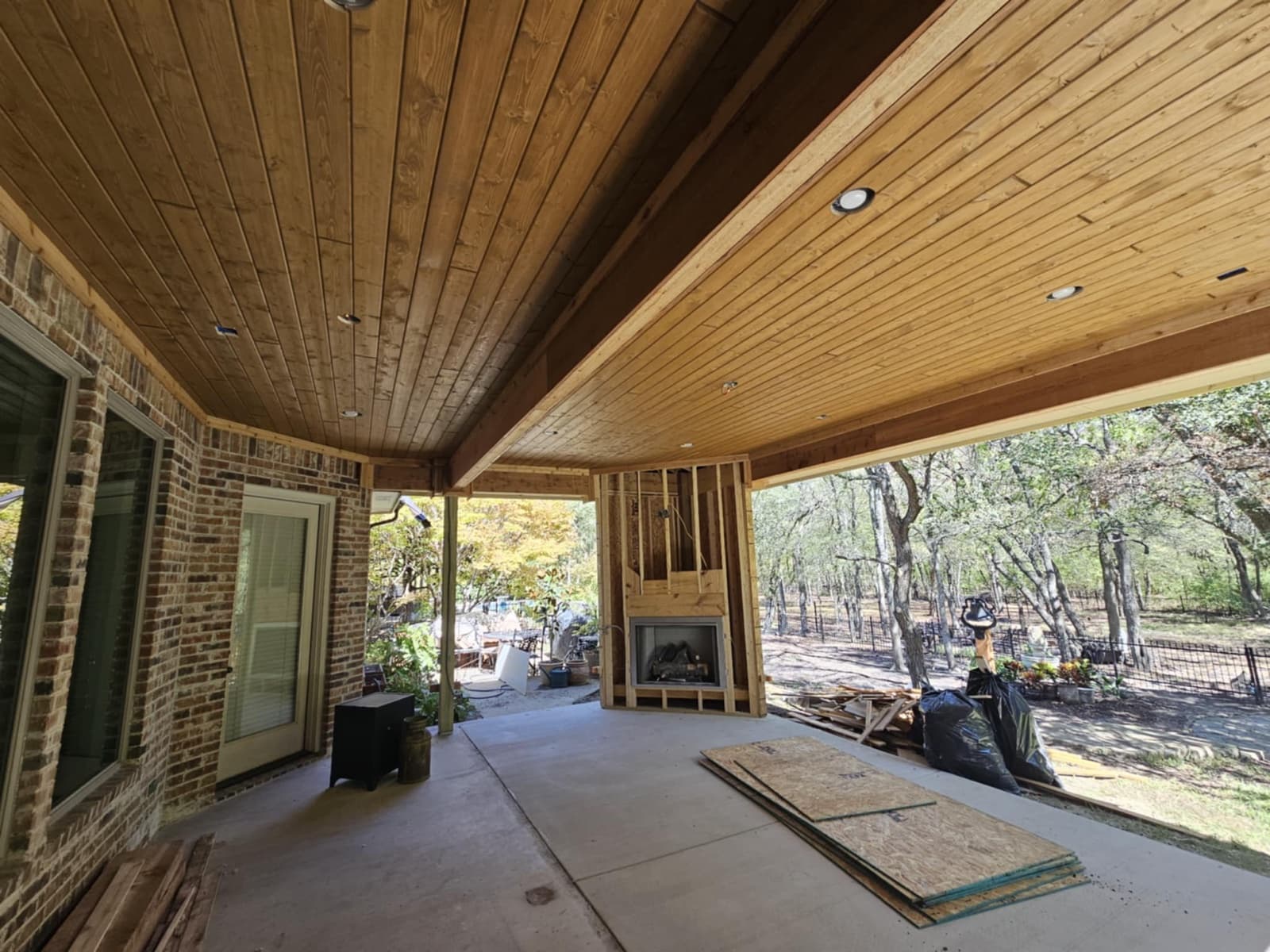 Covered Patio Interior with Fireplace — Wilson & Co Design Build, Northeast Florida
